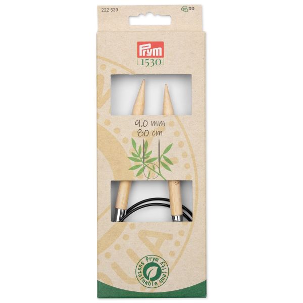 Спицы круговые Prym ⌀9,0 мм, 80 см, 1шт, бамбук