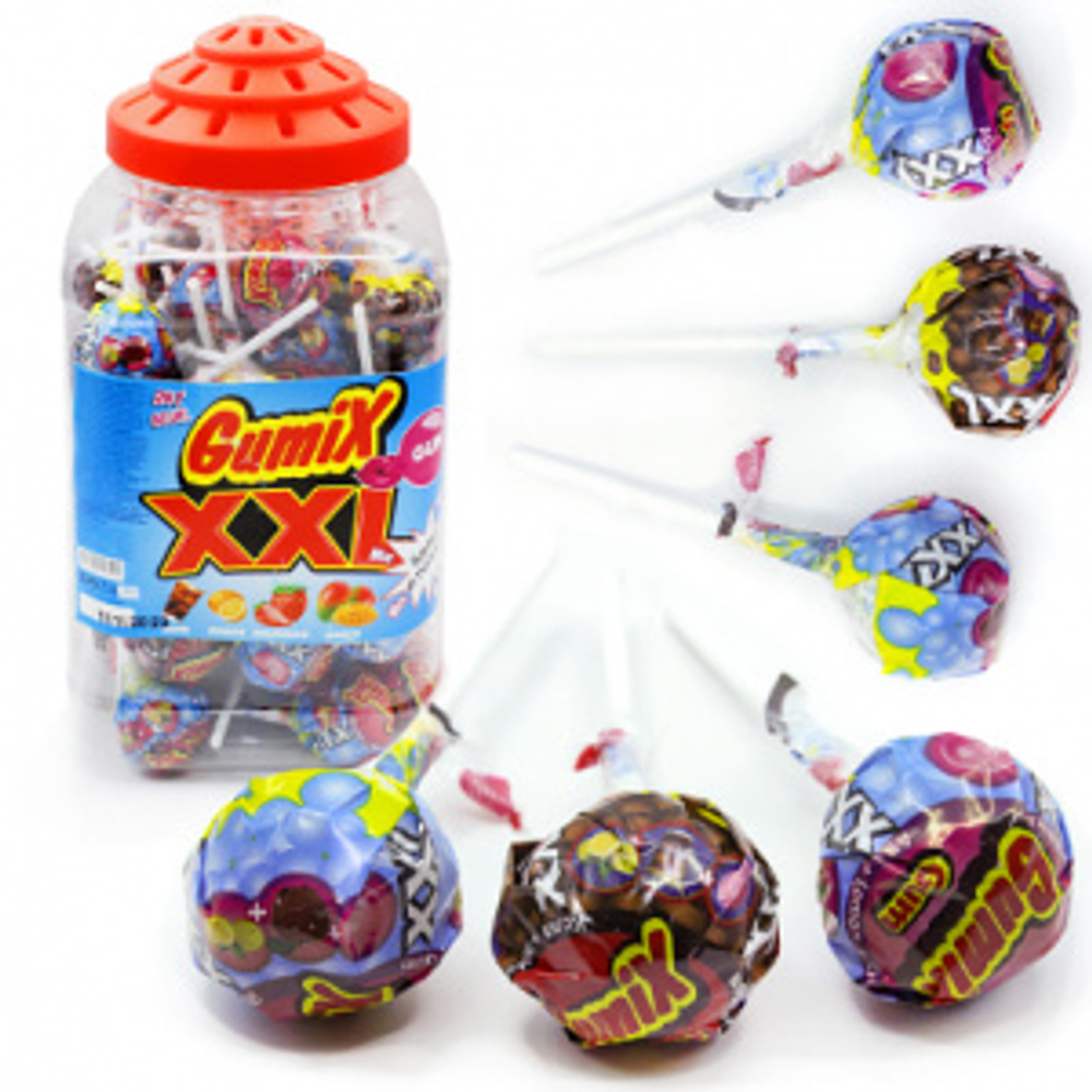Карамель на пал. ГУМИКС XXL GUMIX XXL с жев.рез в банке 24гр*80шт (6бл)
