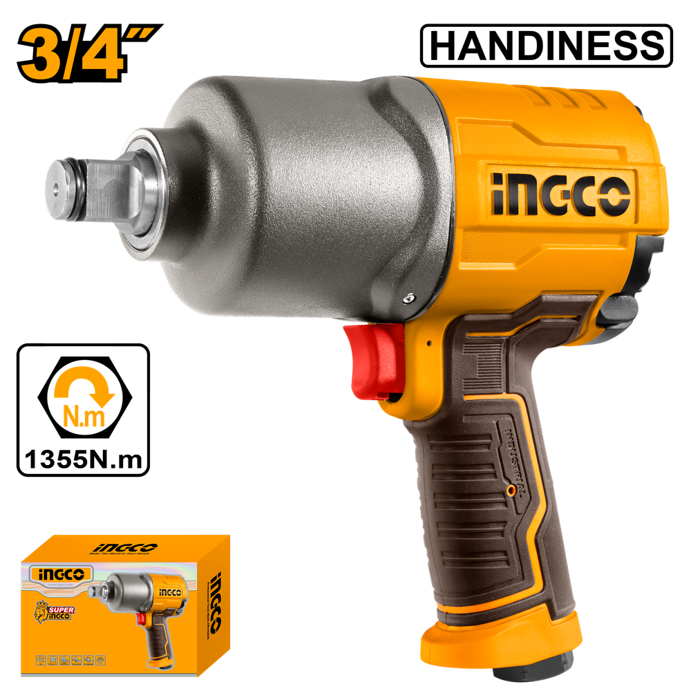 Гайковерт пневматический ударный INGCO AIW341301 INDUSTRIAL 3/4" 1355 Нм Гайковерт пневматический ударный INGCO AIW341301 INDUSTRIAL 3/4" 1355 Нм
