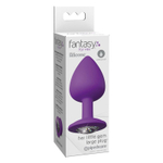Большая фиолетовая анальная пробка 9,5см с кристаллом PipeDream Fantasy for Her Little Gem Large Plug Purple 495112