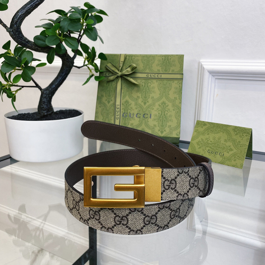 Gucci Двухсторонний кожаный ремень