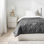 Покрывало IKEA MJUKPLISTER (МЮКПЛИСТЕР), Темно-серый, 160х250 см