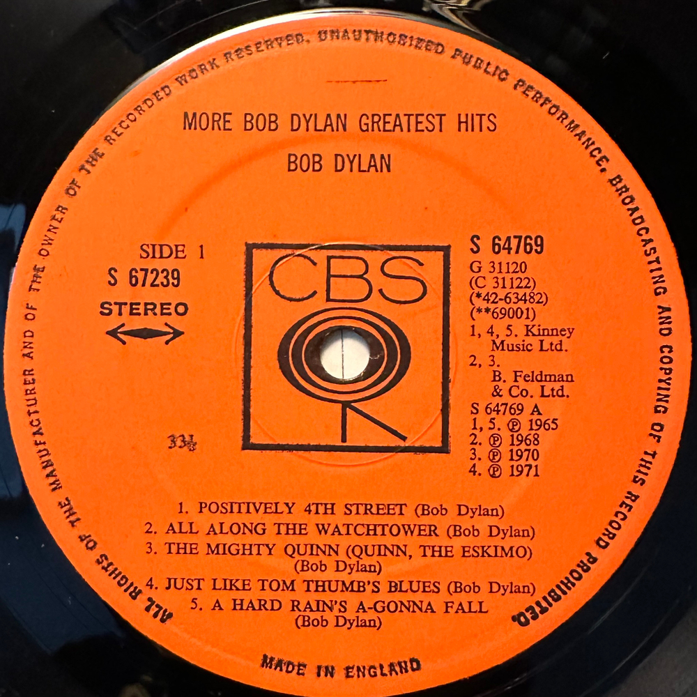 Bob Dylan - More Bob Dylan Greatest Hits 2LP (Англия 1971г.)