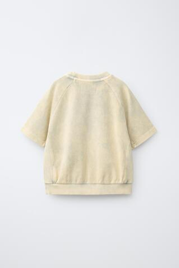 ZARA ФУТБОЛКА GARMENT DYE, ЭКРЮ