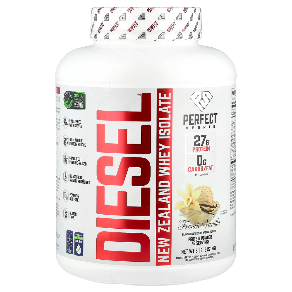 PERFECT Sports, Diesel®, изолят сыворотки из Новой Зеландии, французская ваниль, 2,27 кг (5 фунтов)