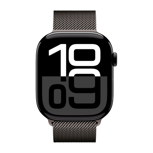 Умные часы Apple Watch Series 10 GPS, 46mm, Jet Black Aluminium Case with Milanese Loop, Slate