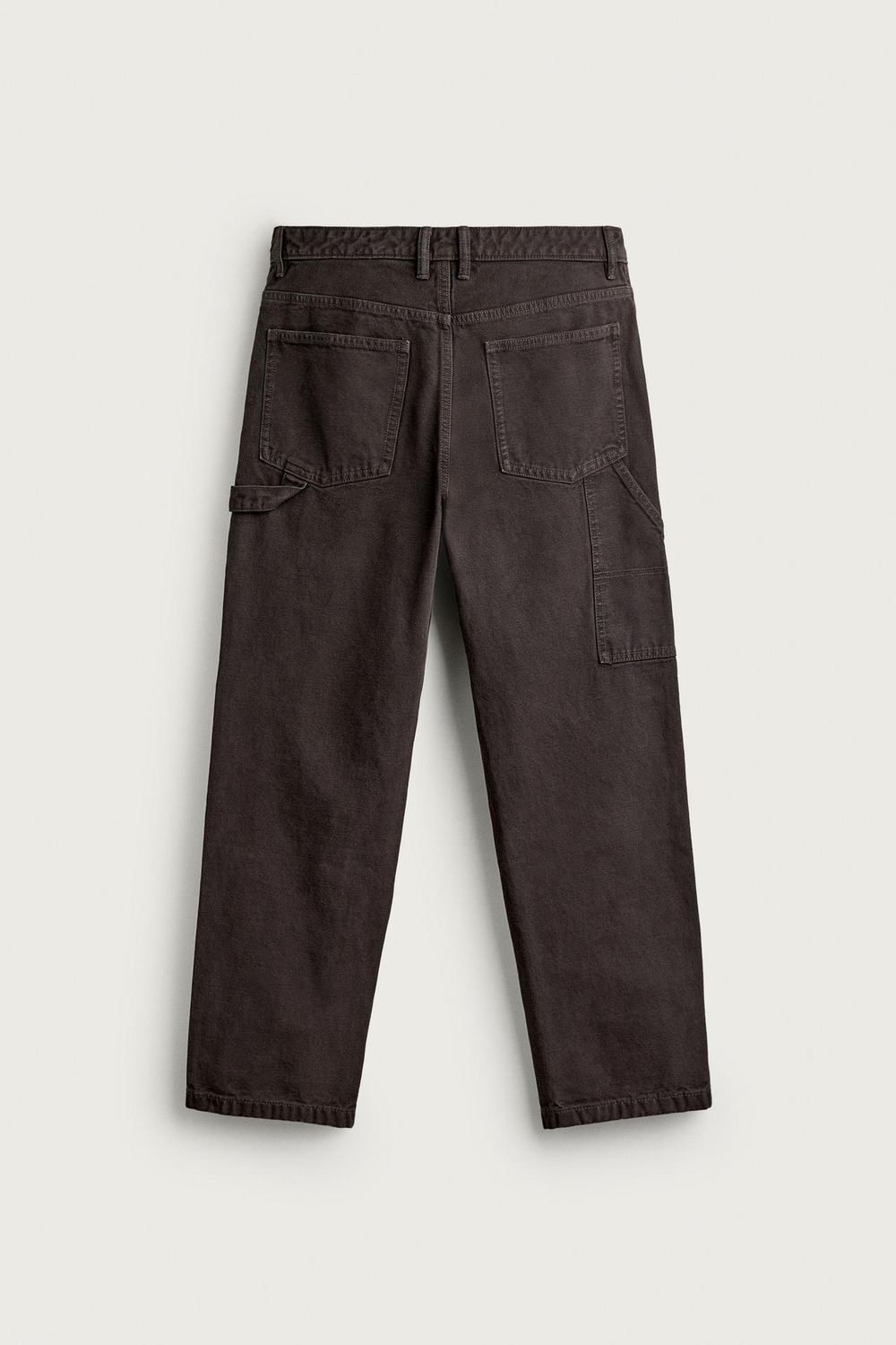ZARA БРЮКИ STRAIGHT FIT С КАРМАНАМИ КАРГО, КОРИЧНЕВЫЙ