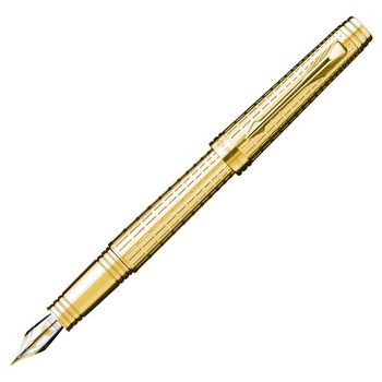 Перьевая ручка Parker Premier DeLuxe F562 Chiselling GT перо золото 18Ct M (S0887940)