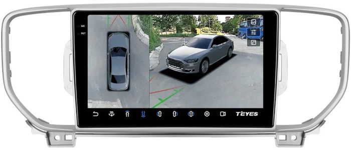 Магнитола для KIA Sportage 4 2016-2018 (без штатной КЗВ) - Teyes CC3-2K-360 на Android 10, Быстрая, 2K QLED, CarPlay, 4G SIM-слот, 4 камеры в комплекте