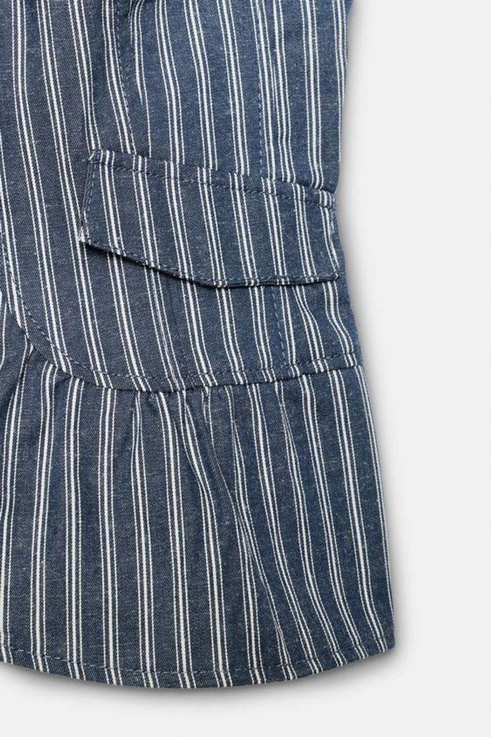 ZARA ТОП В ПОЛОСКУ С ПУГОВИЦАМИ, ТЕМНО-СИНИЙ/БЕЛЫЙ