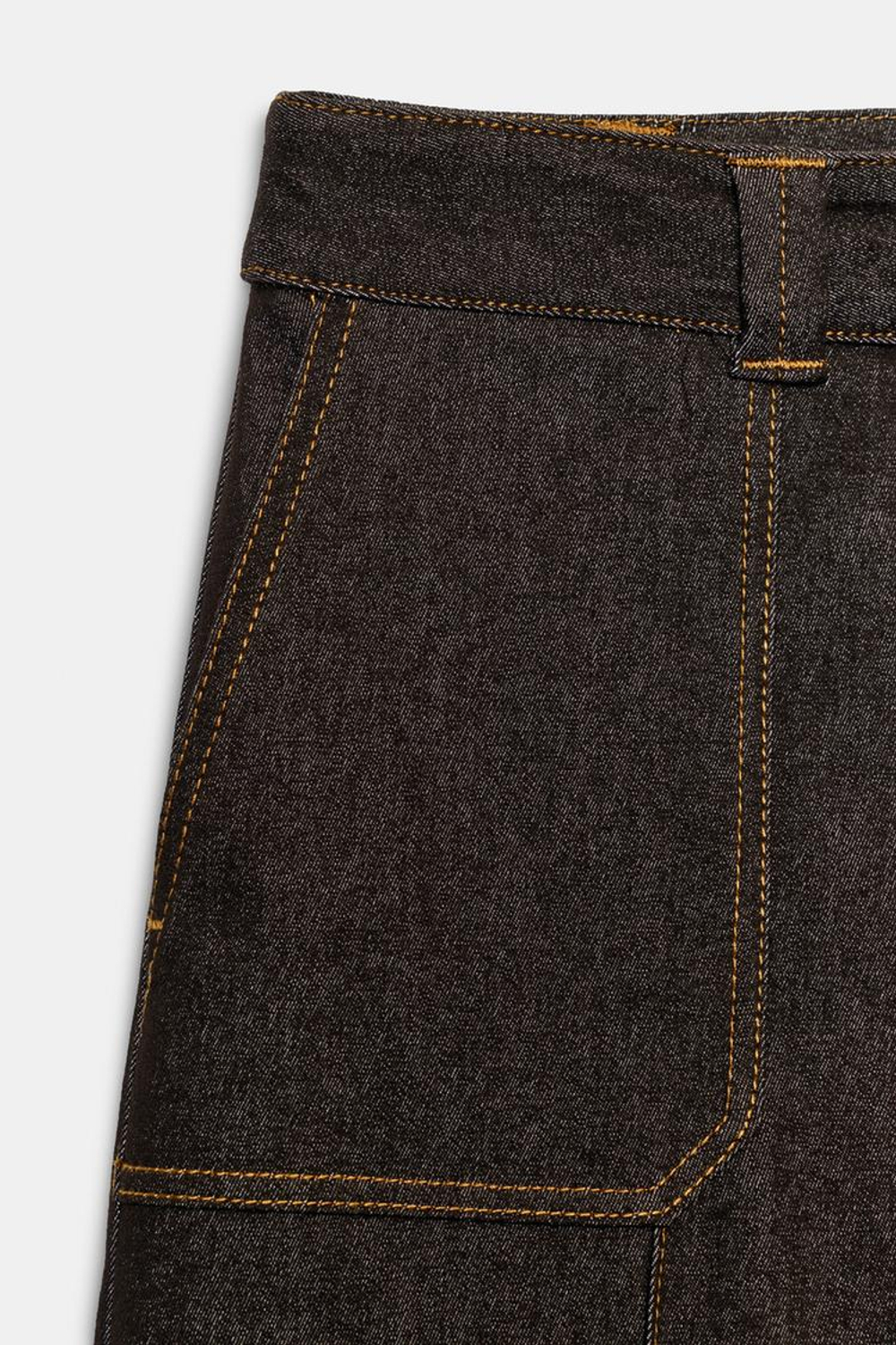 ZARA ДЖИНСЫ-КЮЛОТЫ Z1975 СО СРЕДНЕЙ ПОСАДКОЙ, КОРИЧНЕВЫЙ