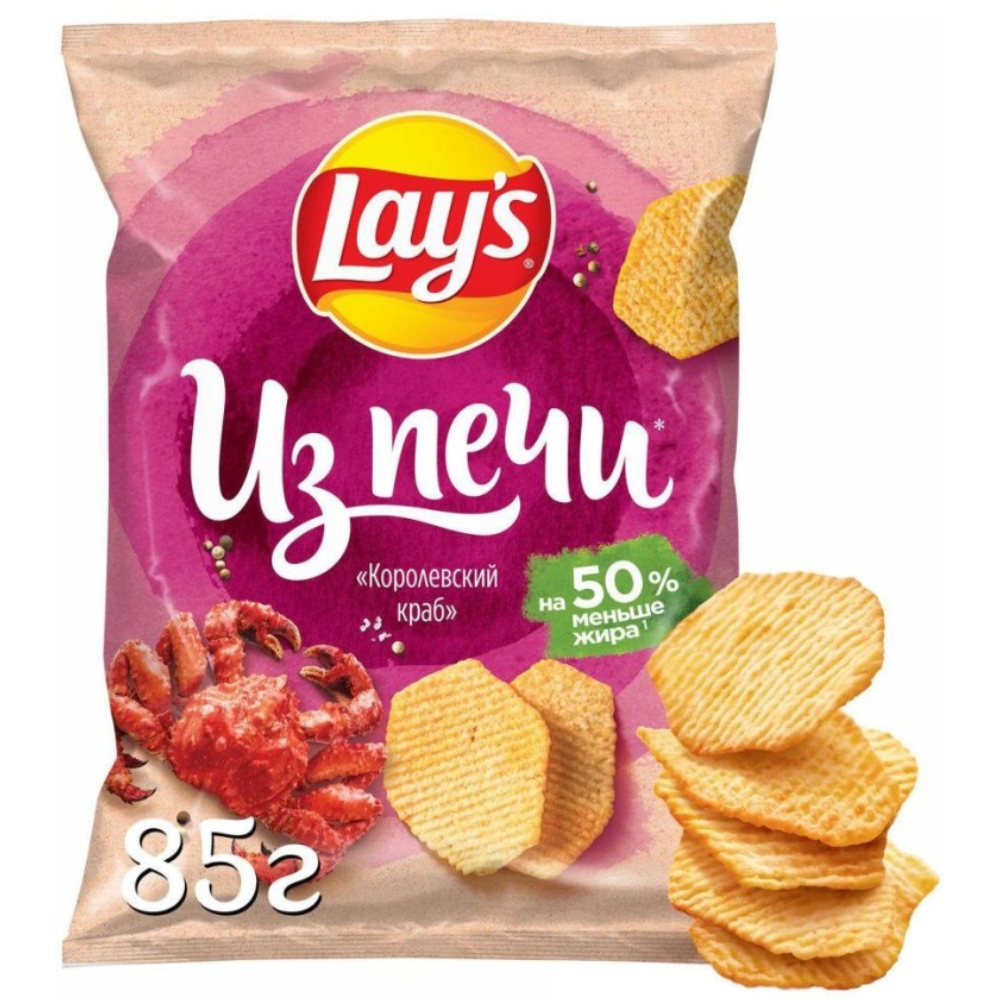Чипсы картофельные LAY'S Из печи Королевский краб 85г