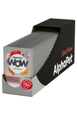 Консервы AlphaPet WOW Суперпремиум для собак с чувствительным пищеварением говядина и томленая тыква, ломтики в соусе - 85 гр