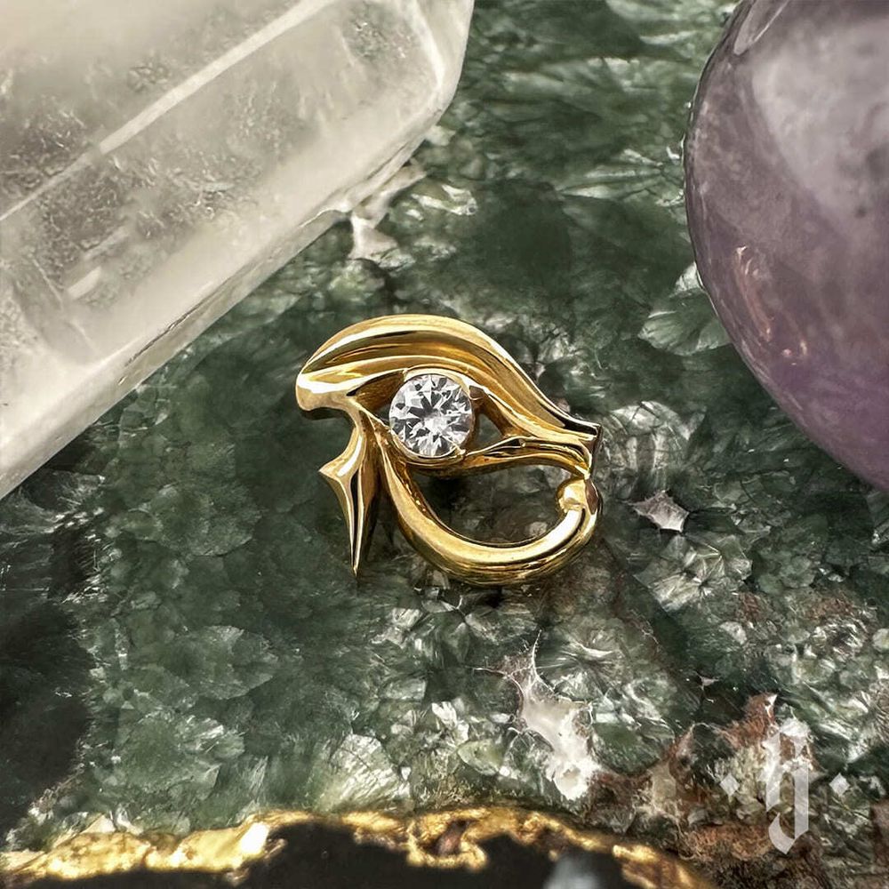 Накрутка "Eye of Ra" - Желтое золото - White CZ