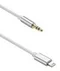 Аудио кабель GL-060, Lightning - 3.5 AUX, 1 м, белый