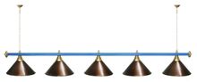 Лампа STARTBILLIARDS 5 пл. (плафоны золотые,штанга хром,фурнитура золото)