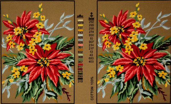 Рисунок для вышивания Soulos (канва жесткая), Рождественский Букет, 2 картинки, 60х40 см