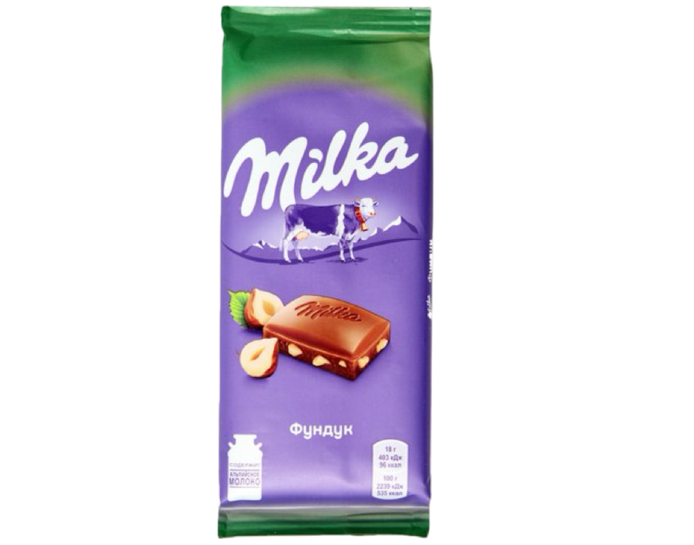 EURO Milka шоколад Hazelnuts 90г 24 шт.