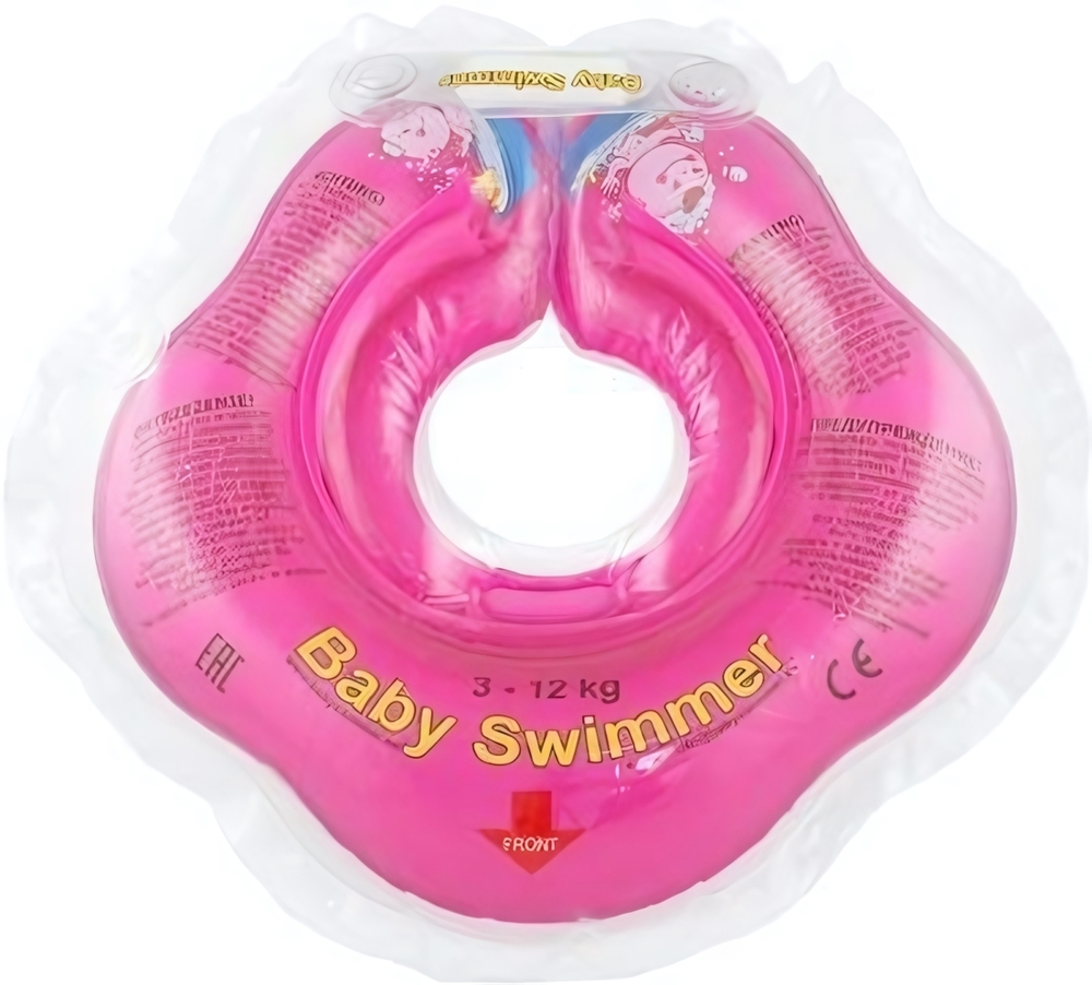 Круг на шею для купания розовый (3-12кг) коробка (Baby Swimmer)