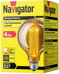 Лампа светодиодная Эдисона Navigator SC17-G95 4Вт Е27 1800K 32981