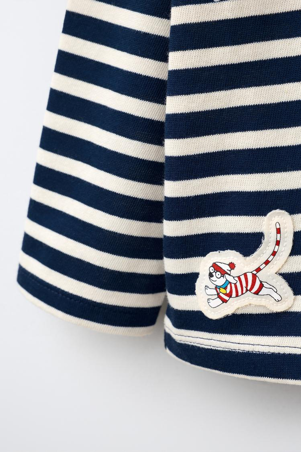 ZARA ЛОНГСЛИВ В ПОЛОСКУ WHERE'S WALLY?® DREAMWORKS, СИНИЙ/БЕЛЫЙ