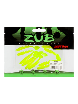Приманка ZUB-SHAD  50мм(2")-10шт, (цвет 301) желтый