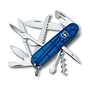 Нож перочинный VICTORINOX Huntsman, 91 мм, 15 функций, полупрозрачный синий