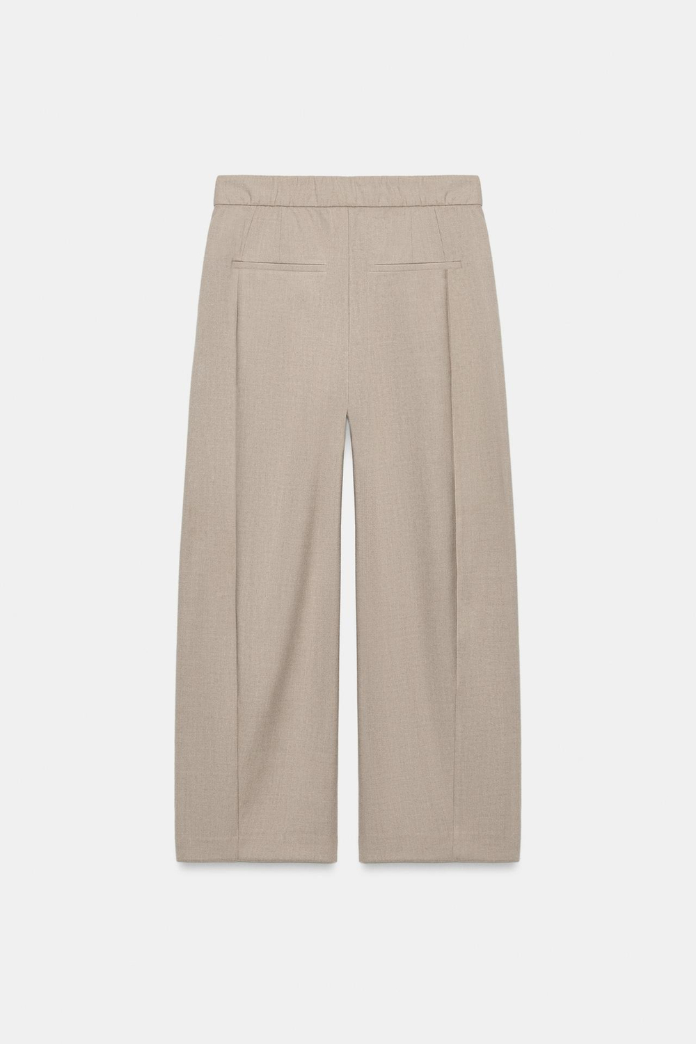 ZARA БРЮКИ С ЗАЩИПАМИ И ЭЛАСТИЧНОЙ ТАЛИЕЙ, КАМЕННО-СЕРЫЙ