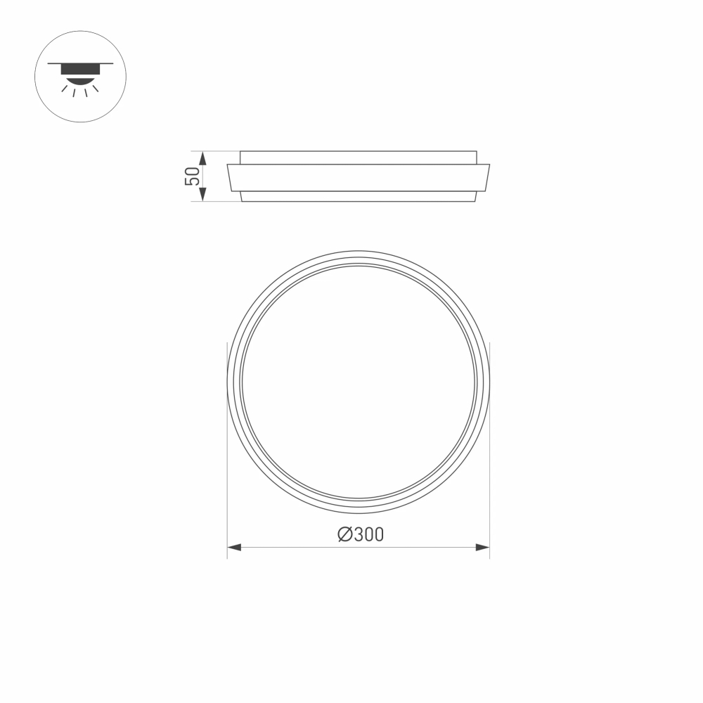 Светильник LGD-GIRO-R300-30W Warm3000 (GR, 110 deg, 230V) (Arlight, IP54 Металл, 3 года) 029950