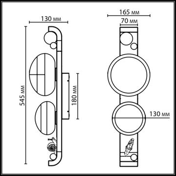 Уличный фасадный светильник 2*G9 5434/2W черный/золотистый Odeon Light Exclusive