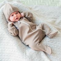 Комбинезон с капюшоном с закрытой ножкой "Кокос" утепленный 0+