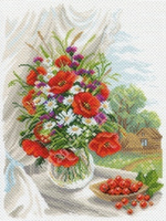 "Полевые цветы"-1687 канва с рисунком