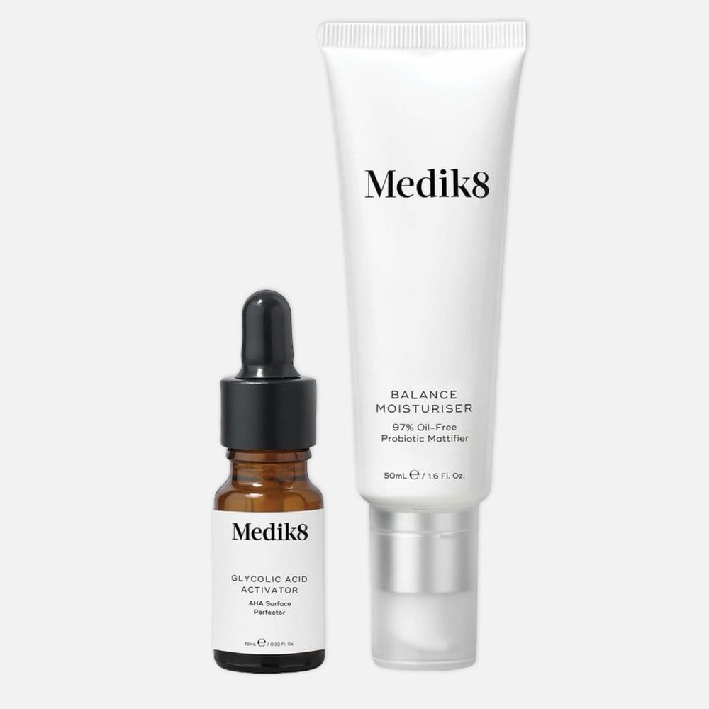 Medik8 Balance Moisturiser with Glycolic Acid Балансирующий увлажняющий крем и активатор с гликолевой кислотой, 50 мл + 10 мл Medik8 Balance Moisturiser with Glycolic Acid Балансирующий увлажняющий крем и активатор с гликолевой кислотой, 50 мл + 10 мл