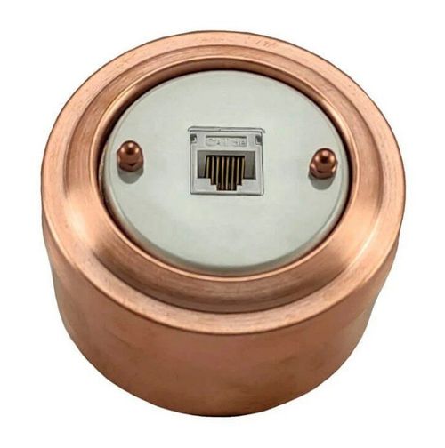 Ретро розетка компьютерная RJ45, Cat.5E, Медь, VINTAGE Metal М1-27-24 / Компьютерная
