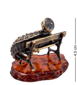 Народные промыслы AM-4421 Фигурка «Крокодил Милый питомец» (латунь, янтарь)