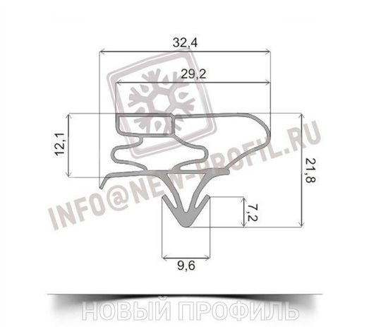 Уплотнитель для холодильника Samsung RL34ECSW м.к. 695*565 мм(035/038 АНАЛОГ)