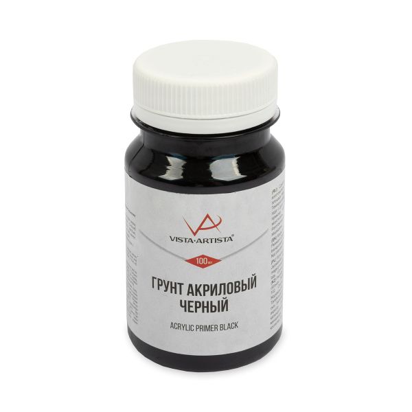 Грунт акриловый черный 100 мл, 6 шт, Vista-Artista VPAB-100