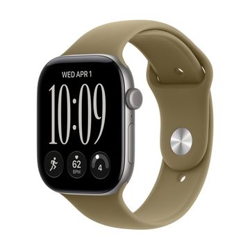 Смарт-часы Apple Watch Series 12 GPS 46mm Space Gray Aluminium, Olive Sport Band, размер S/M