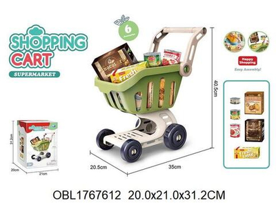Игровой набор Тележка для супермаркета с продуктами, YDF5516-1