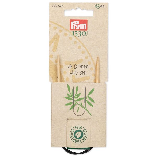 Спицы круговые Prym ⌀4,0 мм, 40 см, 1шт, бамбук