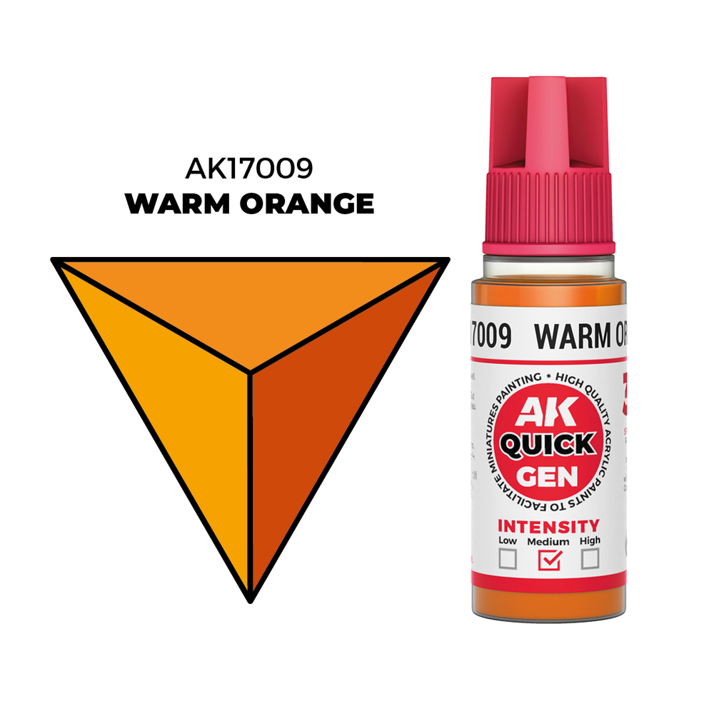 AK Interactive Warm Orange Quick Gen - контрастная акриловая краска, 18 мл