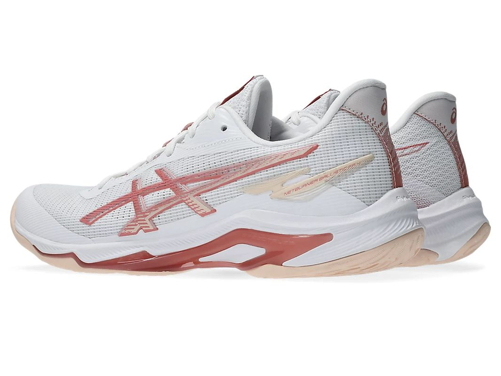Женские бутсы для бадминтона/сквоша Asics Netburner Ballistic FF 4 — white/rose rough
