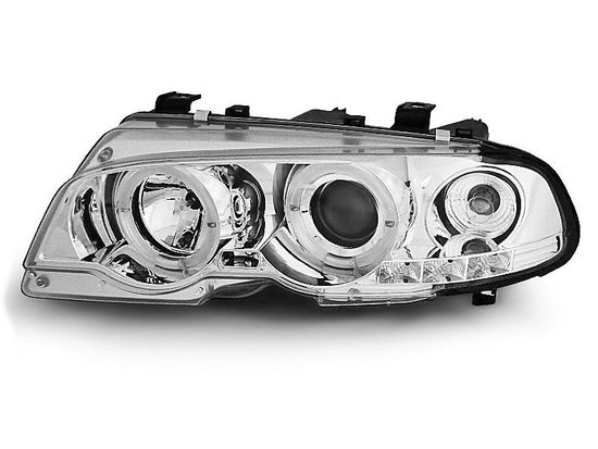 Передние фары Bmw 3 E46 angel eyes chrome