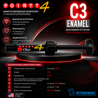 Point 4 Enamel C3, шприц (4гр), микрогибридный композит