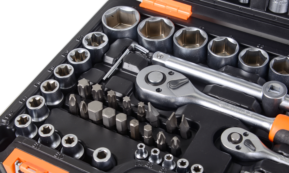 Набор инструментов, 1/2", 1/4", CrV, в кейсе 108 предметов Вихрь