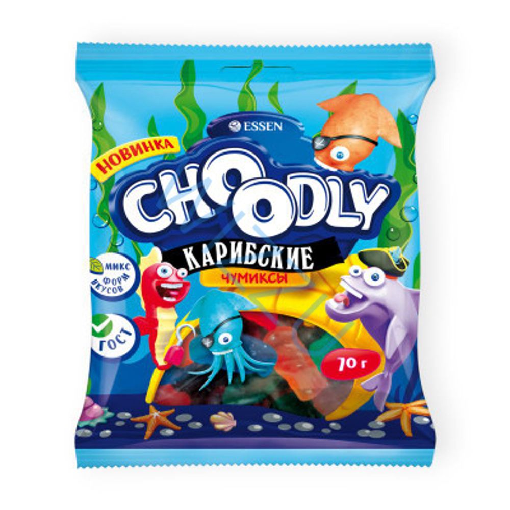Мармелад жеват. CHOODLY Карибские чумиксы пак.70г