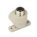 Угольник PP-R комбинированный серый Дн 25х3/4" НР с креплением VALFEX 10121125Г