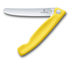 Нож Victorinox для очистки овощей, лезвие 11 см, серрейторная заточка, желтый