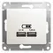 Розетка с USB A+A Systeme Electric Glossa Перламутр GSL000633