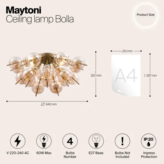 Потолочная люстра Bolla MOD133CL-04BS Maytoni